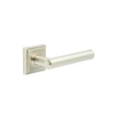 BUR45KIT319 Frelan Hardware Burlington Richmond Door Handles on Square Stepped Rose Satin Nickel