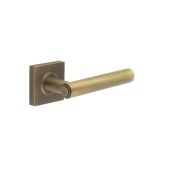 BUR45KIT6 Frelan Hardware Burlington Richmond Door Handles on Square Plain Rose Antique Brass