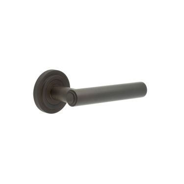 Click Here To Enlarge This Photo Of BUR45KIT81 Frelan Hardware Burlington Richmond Door Handles on Stepped Rose Dark Bronze