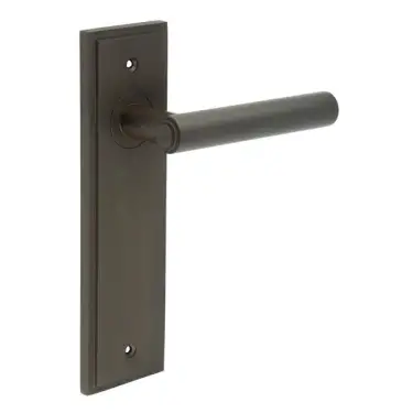 Click Here To Enlarge This Photo Of BUR45KIT84 Frelan Hardware Burlington Richmond Door Handles on Square Plain Rose Dark Bronze