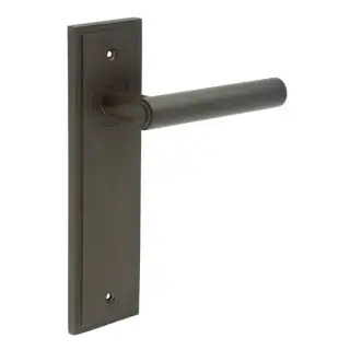 BUR45KIT84 Frelan Hardware Burlington Richmond Door Handles on Square Plain Rose Dark Bronze