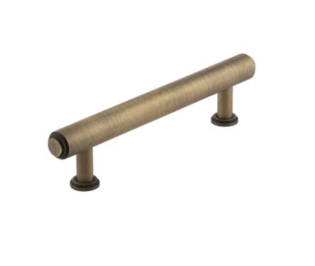 Click Here To Enlarge This Photo Of BUR511AB Frelan Hardware Burlington Belgrave Stepped Cabinet Handle 128mm Antique Brass