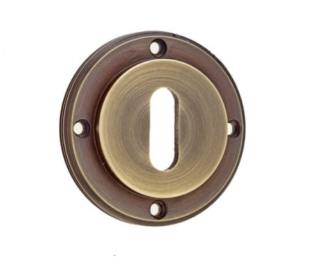 Click Here To Enlarge This Photo Of BUR60AB Frelan Hardware Burlington Standard Keyway Escutcheon (No Outer Rose) Antique Brass