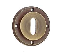 BUR60AB Frelan Hardware Burlington Standard Keyway Escutcheon (No Outer Rose) Antique Brass