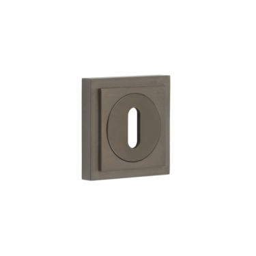 Click Here To Enlarge This Photo Of BUR-60DB-173DB Frelan Hardware Burlington Standard Keyway Escutcheon on Square Stepped Rose Dark Bronze