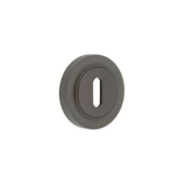 Click Here To Enlarge This Photo Of BUR-60DB-71DB Frelan Hardware Burlington Standard Keyway Escutcheon on Plain Rose Dark Bronze
