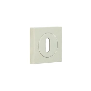 Click Here To Enlarge This Photo Of BUR-60PN-171PN Frelan Hardware Burlington Standard Keyway Escutcheon on Square Plain Rose Polished Nickel
