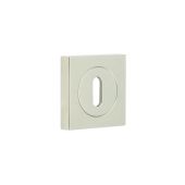 BUR-60PN-171PN Frelan Hardware Burlington Standard Keyway Escutcheon on Square Plain Rose Polished Nickel