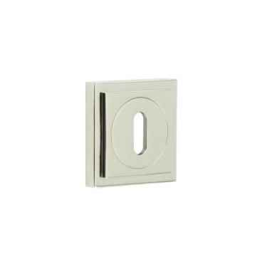 Click Here To Enlarge This Photo Of BUR-60PN-173PN Frelan Hardware Burlington Standard Keyway Escutcheon on Square Stepped Rose Polished Nickel