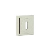 BUR-60PN-173PN Frelan Hardware Burlington Standard Keyway Escutcheon on Square Stepped Rose Polished Nickel