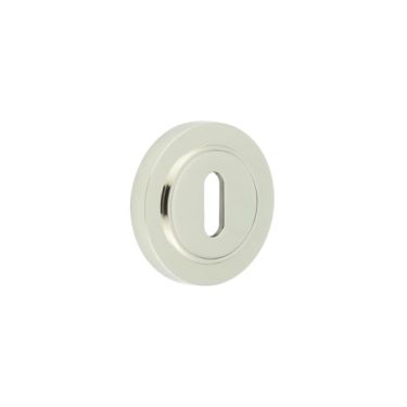 Click Here To Enlarge This Photo Of BUR-60PN-71PN Frelan Hardware Burlington Standard Keyway Escutcheon on Plain Rose Polished Nickel