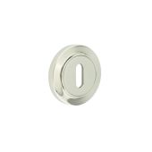 BUR-60PN-72PN Frelan Hardware Burlington Standard Keyway Escutcheon on Chamfered Rose Polished Nickel