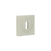 BUR-60SN-171SN Frelan Hardware Burlington Standard Keyway Escutcheon on Square Plain Rose Satin Nickel