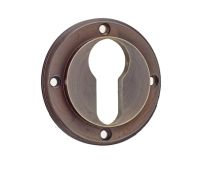 BUR61AB Frelan Hardware Burlington Euro Profile Escutcheon (No Outer Rose) Antique Brass