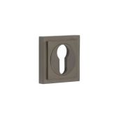 BUR-61DB-173DB Frelan Hardware Burlington Euro Profile Escutcheon on Square Stepped Rose Dark Bronze