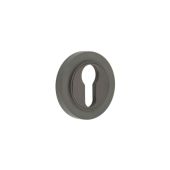 BUR-61DB-71DB Frelan Hardware Burlington Euro Profile Escutcheon on Plain Rose Dark Bronze
