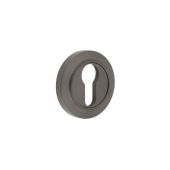 BUR-61DB-72DB Frelan Hardware Burlington Euro Profile Escutcheon on Chamfered Rose Dark Bronze