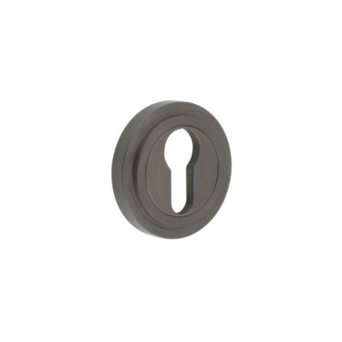 Click Here To Enlarge This Photo Of BUR-61DB-73DB Frelan Hardware Burlington Euro Profile Escutcheon on Stepped Rose Dark Bronze