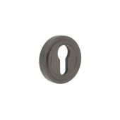 BUR-61DB-73DB Frelan Hardware Burlington Euro Profile Escutcheon on Stepped Rose Dark Bronze