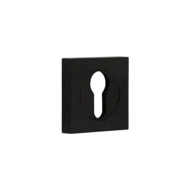 Click Here To Enlarge This Photo Of BUR-61MB-171MB Frelan Hardware Burlington Euro Profile Escutcheon on Square Plain Rose Matt Black