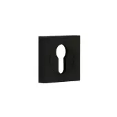 BUR-61MB-171MB Frelan Hardware Burlington Euro Profile Escutcheon on Square Plain Rose Matt Black