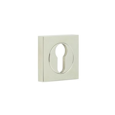 Click Here To Enlarge This Photo Of BUR-61PN-171PN Frelan Hardware Burlington Euro Profile Escutcheon on Square Plain Rose Polished Nickel