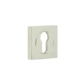 BUR-61PN-171PN Frelan Hardware Burlington Euro Profile Escutcheon on Square Plain Rose Polished Nickel