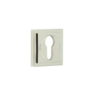 Click Here To Enlarge This Photo Of BUR-61PN-173PN Frelan Hardware Burlington Euro Profile Escutcheon on Square Stepped Rose Polished Nickel