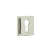 BUR-61PN-173PN Frelan Hardware Burlington Euro Profile Escutcheon on Square Stepped Rose Polished Nickel