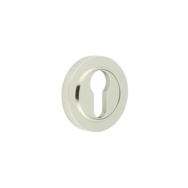 Click Here To Enlarge This Photo Of BUR-61PN-71PN Frelan Hardware Burlington Euro Profile Escutcheon on Plain Rose Polished Nickel