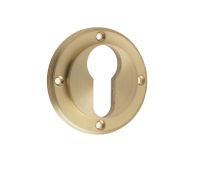 BUR61SB Frelan Hardware Burlington Euro Profile Escutcheon (No Outer Rose) Satin Brass