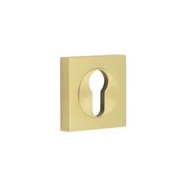 Click Here To Enlarge This Photo Of BUR-61SB-171SB Frelan Hardware Burlington Euro Profile Escutcheon on Square Plain Rose Satin Brass