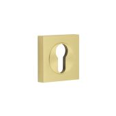 BUR-61SB-171SB Frelan Hardware Burlington Euro Profile Escutcheon on Square Plain Rose Satin Brass