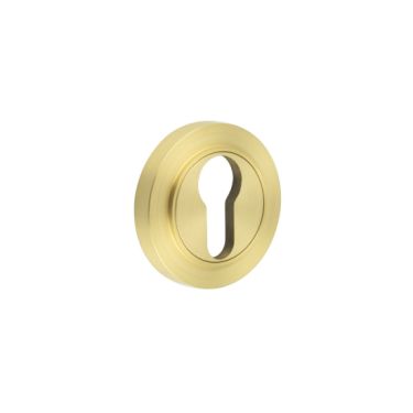 Click Here To Enlarge This Photo Of BUR-61SB-71SB Frelan Hardware Burlington Euro Profile Escutcheon on Plain Rose Satin Brass