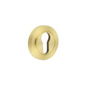 BUR-61SB-71SB Frelan Hardware Burlington Euro Profile Escutcheon on Plain Rose Satin Brass