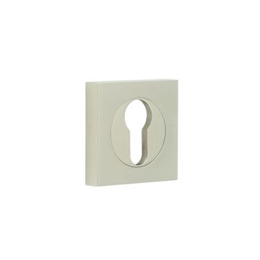 Click Here To Enlarge This Photo Of BUR-61SN-171SN Frelan Hardware Burlington Euro Profile Escutcheon on Square Plain Rose Satin Nickel