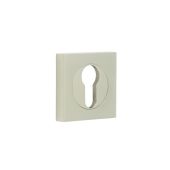 BUR-61SN-171SN Frelan Hardware Burlington Euro Profile Escutcheon on Square Plain Rose Satin Nickel