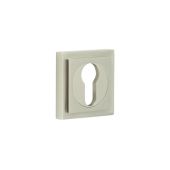 BUR-61SN-173SN Frelan Hardware Burlington Euro Profile Escutcheon on Square Stepped Rose Satin Nickel