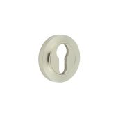 BUR-61SN-75SN Frelan Hardware Burlington Euro Profile Escutcheon on Knurled Rose Satin Nickel