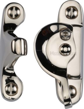 Click Here To Enlarge This Photo Of V2060L-PNF Heritage Brass Fitch Pattern Sash Fastener Lockable Polished Nickel Finish