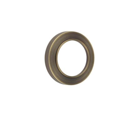 Click Here To Enlarge This Photo Of BUR75AB Frelan Hardware Burlington Knurled Outer Rose for Escutcheons Antique Brass