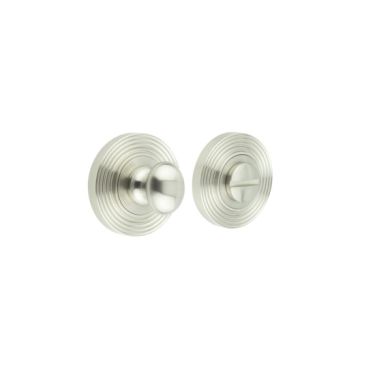 Click Here To Enlarge This Photo Of BUR-80SN-53SN Frelan Hardware Burlington Turn & Release (Inner 1) Reeded Rose Satin Nickel