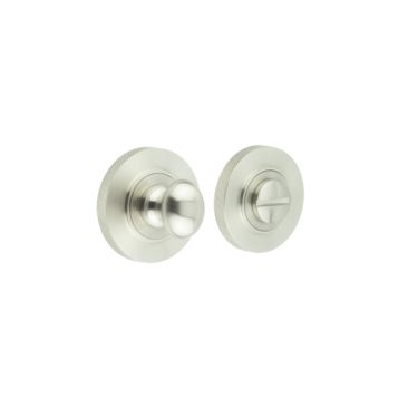 Click Here To Enlarge This Photo Of BUR-80SN-55SN Frelan Hardware Burlington Turn & Release (Inner 1) Knurled Rose Satin Nickel