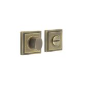 BUR-81AB-152AB Frelan Hardware Burlington Turn & Release (Inner 3) Square Stepped Rose Antique Brass