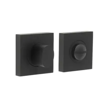 Click Here To Enlarge This Photo Of BUR-81MB-150MB Frelan Hardware Burlington Turn & Release (Inner 3) Square Plain Rose Matt Black