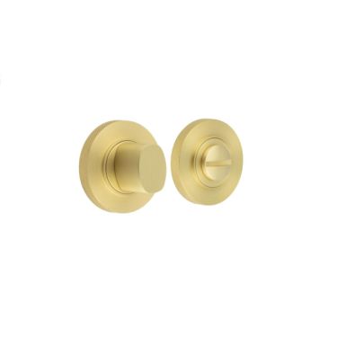 Click Here To Enlarge This Photo Of BUR-81SB-55SB Frelan Hardware Burlington Turn & Release (Inner 3) Knurled Rose Satin Brass