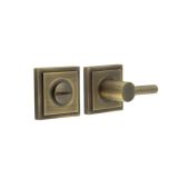 BUR-82AB-152AB Frelan Hardware Burlington Easy Turn & Release on Square Stepped Rose Antique Brass