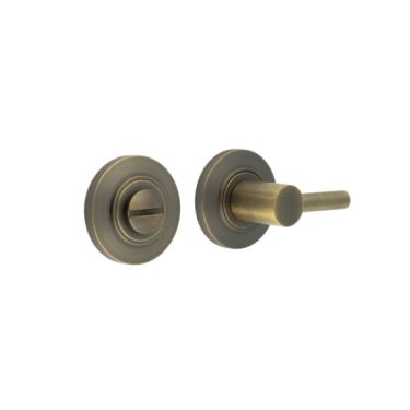 Click Here To Enlarge This Photo Of BUR-82AB-51AB Frelan Hardware Burlington Easy Turn & Release on Chamfered Rose Antique Brass