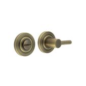 BUR-82AB-53AB Frelan Hardware Burlington Easy Turn & Release on Reeded Rose Antique Brass