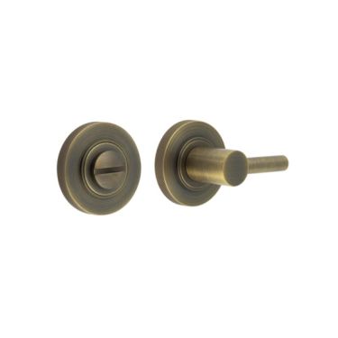 Click Here To Enlarge This Photo Of BUR-82AB-55AB Frelan Hardware Burlington Easy Turn & Release on Knurled Rose Antique Brass
